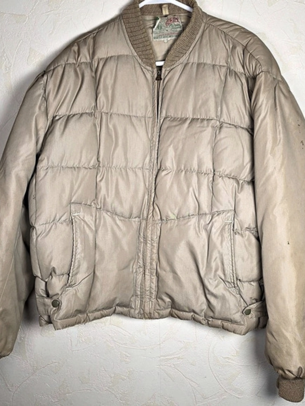 Vtg 50s 60s COMFY Down Winter Coat Puffer Jacket Boxy Workwear Gorpcore Mens XL